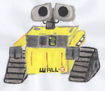 Wall-e Watercolor Painting disney paint painting pixar robot wall e walle watercolor