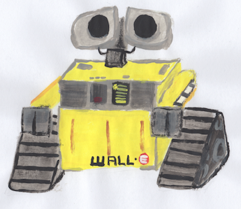 Wall-e Watercolor Painting