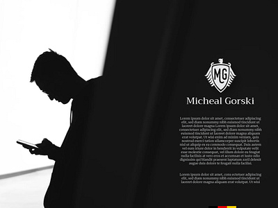 Mg Michael Gorski black white brand identity branding cybersecurity design germany icon logo logo design shield logo skomgraphics vector website