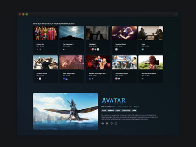 The Filmaholic Homepage Redesign cinema clean dark dark mode database design film site films imdb letterboxd modern movie site movies netflix redesign tmdb trakt ui webapp