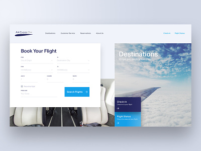 Airline Website adobe xd airline booking form call to action flight booking flights form design hero search form shadows ui ux webdesign