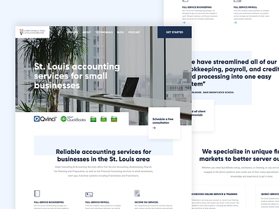 Accounting/Finance Web Design accountants accounting accounting website finance business financial website homepage design landing page small business ux design web design website design