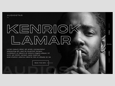 Musician Website Slider Animation ae animation black dark homepage landing page minmal music music ux musician rapper shapes slider transition ui ux design web design website design