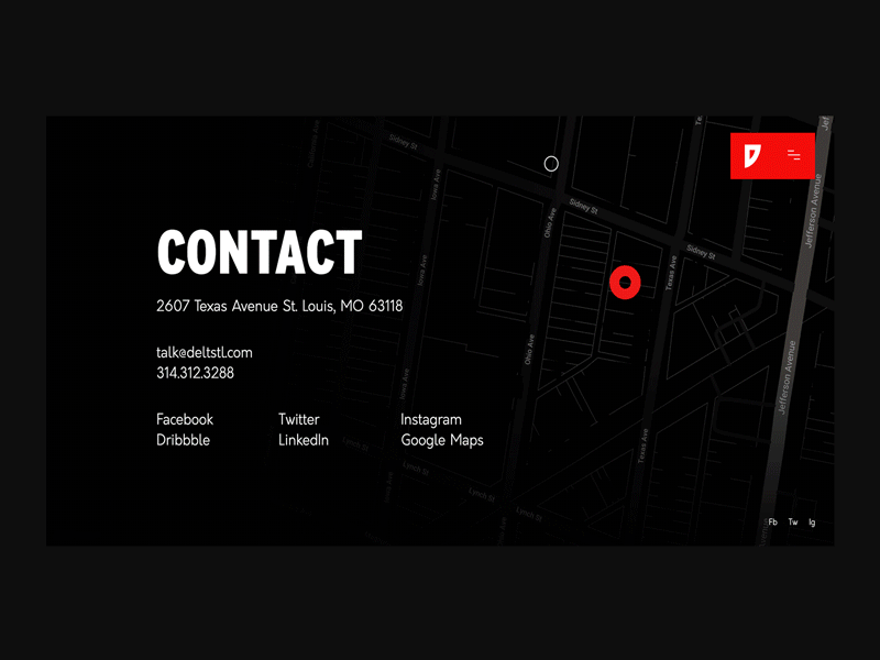 Contact Page Animation agency site animation black and red contact contact form contact page dark form design form elements mind map minimal transition ux web design web design agency website design