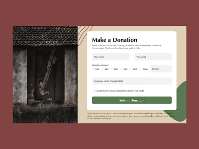 Login, Sign Up, Donate Form Page charity clean donate donation ecomerce form login maroon newsletter nonprofit nonprofits sign up signup signup form signup page signupform ux design web design website design