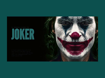 Joker Movie Website Concept animation carousel movie movie website slider slideshow transition ux ux design video video background web design website design