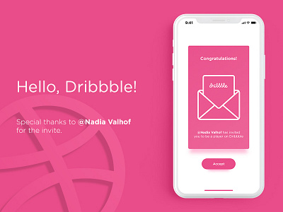 Hello Dribbble! app debut dribbble first hello invite mobile shot thanks