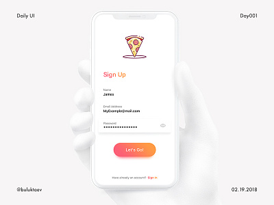 Daily UI #001 Sign Up app daily100 dailyui day001 element form interface mobile signup