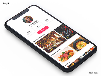 Daily UI #006 User Profile app concept daily100 dailyui day006 food ios mobile profile user