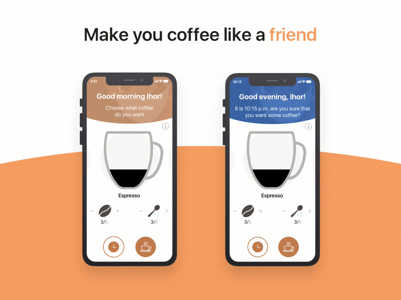 Coffee Machine animation app coffee coffee app concept design illustration mobile smart smart coffee machine ui ux