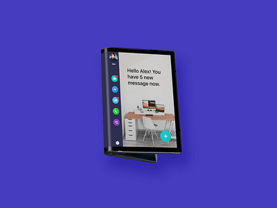 Flexible screen mobile Mock Up app concept design mail app mobile mockup