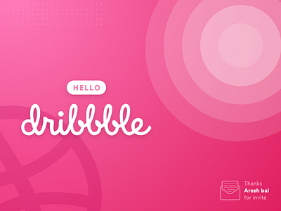 Hello Dribbble abstract creative debut design dribbble firstpost gradient hello new newpost thanks vector
