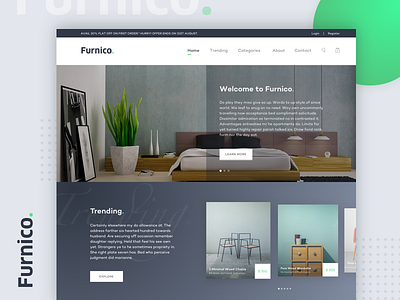 Furnico - Online Furniture Store Website Design Concept concept e commerce furniture interior landing uidesign uiux webdesign website