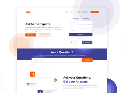 Question Answer Portal Landing Page
