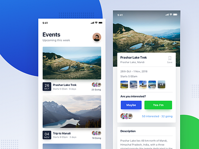 Events Mobile Application Design card clean events feeds ios minimal mobile app travel typography ui design ui ux user interface