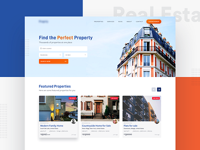 Real Estate Website Design feeds filter landing page minimal mobile real estate typography ui design ui ux user interface web website