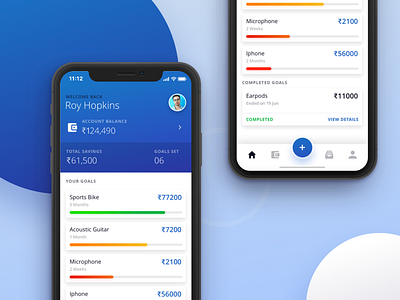 Money Saving Goals Mobile App Design