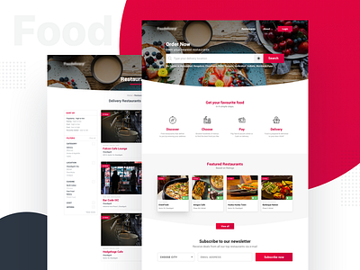 Food Delivery Website Design app clean delivery filter food landing minimal restaurants typography ui ux website