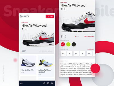 Sneakers Store Mobile App Design (InVision Studio)