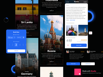 Travel Exploration App Design Made with Studio animation app application design booking graphik hotel interaction invision studio ios loading mobile mobile app studio travel travel app typography ui design ui elements ui ux user interface