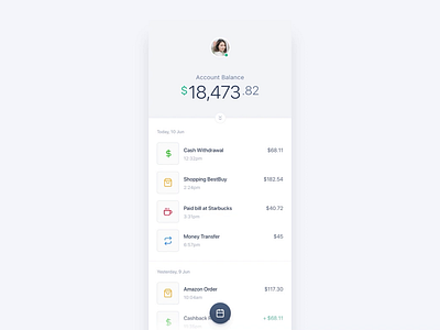 Mobile banking app interaction animation banking clean finance gif interaction interaction design ios list minimal mobile mobile banking motion navigation principle profile transaction ui design ui ux user interface