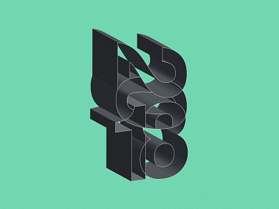 2018 3d gradient helvetica typography
