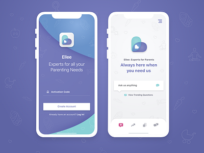 Ellee ios iphone x mobile mom parenting ui design