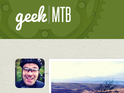 Geek green mountain biking