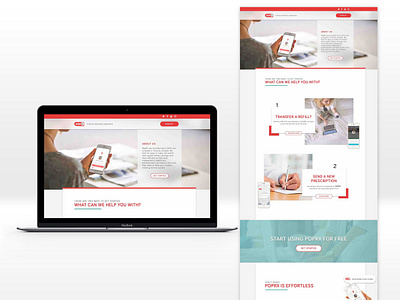PopRx Web Design branding designgrafico digital pharmacy sketch app typography ui web web design