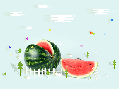 summer illustration summer watermelon web