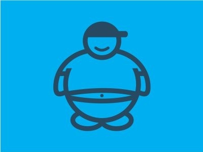 Monoline Fat Boy Logo Icon Design