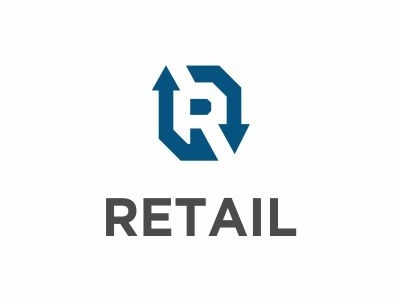 letter R initial Retail Logo Icon Design Concept alphabet arrow concept design icon idea initial letter logo r redo retail