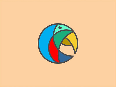 Colorful Geometric Bird Head Logo Icon Vector