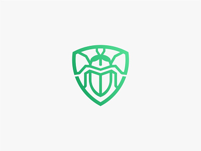 Monoline Bug in Shield Logo icon