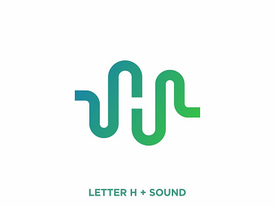 Letter H Initial + Sound/Audio Logo Concept alphabet audio branding concept ear font geometric h headphone hearing idea initial letter logo loud music production sound tones typografi