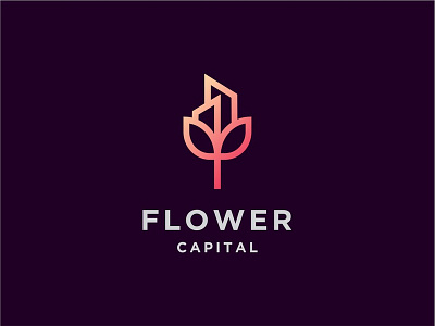 Flower Capital Logo Concept apartment beauty capital concept family flower for sale home house idea leaf logo marketing marketing agency nature ready real estate roof rose unused