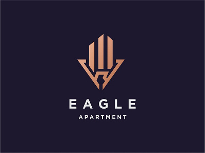 Eagle Apartment Logo Concept agent animal apartment bird building eagle exclusive family furniture home house icon living logo luxurious marketing parent prestise property real estate