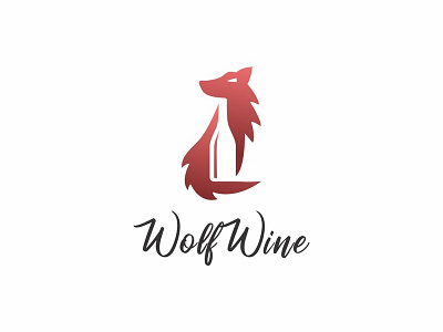 Wolf Wine animal bar beast bottle celebration club design drink dual meaning fresh grapes icon inspiration logo night life party predator wildlife wine wolf