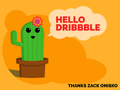 Hello Dribbble! cactus debut debut shot desert illustration illustrator vector