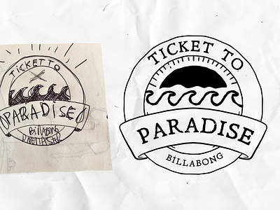 Logo Concept - Billabong Ticket To Paradise art direction billabong brand design illustrator logo pipe master psd