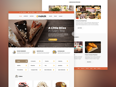 Cakeshop adobe xd cake pastry shop ui ux ux design web design website