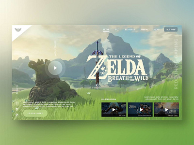 Zelda Homepage Concept botw hyrule ui userexperience ux web design zelda