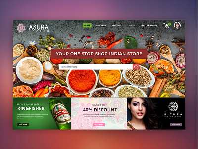 Asura Bazaar bazaar ecommerce indian shop store ui ux web design web development webpage website