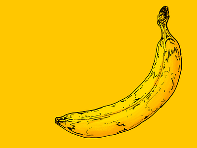 Illustration banana design digital illustration ink procreate yellow