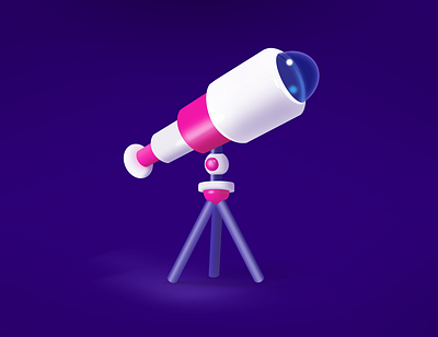 Telescope art design digital illustration procreate vector