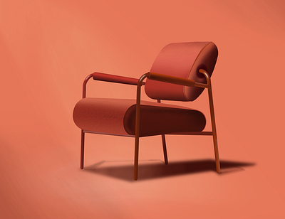 Chair art design digital illustration procreate vector