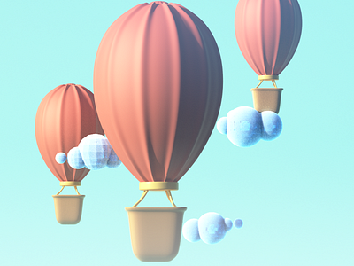 Hot Air Balloon 3d modeling cinema4d design illustration