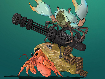 Calibers & Crustaceans animals characters concept crab illustration silly