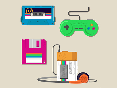 Retro Tech - Vector Illustrations