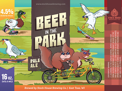 Beer in the Park: Pale Ale Label Packaging animals beer design illustration label packaging paleale park vector